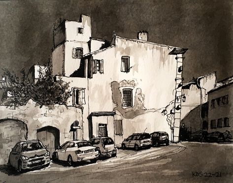 KDS Art, a house in Arles (India ink, dip pen, ink washes) Dip Pen Ink, Drawing Hair, Ink Wash, Dip Pen, India Ink, Pen Ink, Ink Pen Drawings, How To Draw Hair, Ink Drawing