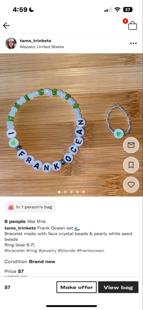 Frank Ocean Jewelry, Frank Ocean Gift Ideas, Bracelet Ideas Tyler The Creator, Drake Beaded Bracelet, Clay Bead Bracelet Ideas Tyler The Creator, Frank Ocean Bracelet Ideas, Frank Ocean Bracelet, Tyler The Creator Bracelet Ideas, Tyler The Creator Bead Bracelet