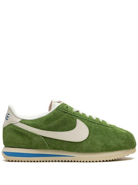 The Nike Cortez sneakers are back on trend, and I'm not mad about it Nike Cortez Vintage, Cortez Sneakers, Vintage Sneakers, Green Sneakers, Summer Break, Blue Nike, Nike Cortez, Suede Sneakers, Nike Cortez Sneaker