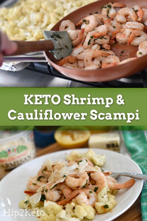 Buttery Garlic Shrimp, Shrimp Cauliflower, Buttery Shrimp, Oven Roasted Cauliflower, Keto Shrimp, Green Tomato Recipes, Vegetarian Sausages, Easy To Make Dinners, Scampi Recipe