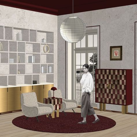 Interior sketches in SketchUp Interior Designer Illustration, Sketch Up Interior Design Render, Interior Design Concept Sketch, Graphic Design Furniture, Sketchup Interior Design Render, Sketch Up Render, Sketch Up Interior Design, Sketchup Interior Design, Collage Interior Design