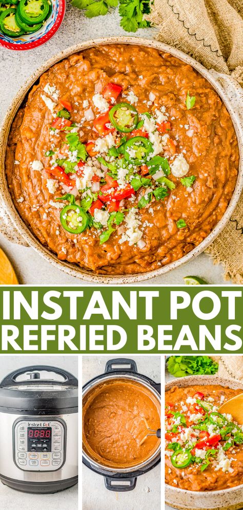 Best Refried Beans, Instant Pot Refried Beans, Make Refried Beans, Homemade Refried Beans, Refried Beans Recipe, Averie Cooks, Dried Beans, Taco Bell, Bean Soup