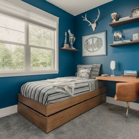 27 Awesome Teen Boy Bedroom Ideas Every Teenager Will Love! - DIYCozy: Nails, Decor, DIY, Gardening, Holidays Small Room Lighting, Teen Boy Bedroom Ideas, Boy Bedroom Ideas, Boys Bedroom Ideas, Teenager Bedroom Boy, Teenage Boy Room, Boys Bedroom Makeover, Tranquil Bedroom, Teen Boy Bedroom