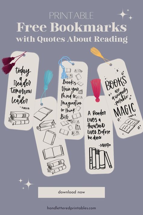 these hand lettered book marks are beautiful and modern. love the quotes about reading and the black and white design, like a coloring page bookmark! Bookmarks Black And White, Back To School Bookmarks, Quotes About Reading, Page Bookmark, School Bookmarks, Reading Printables, Home Reading, Teacher Gift Tags, Reading Themes