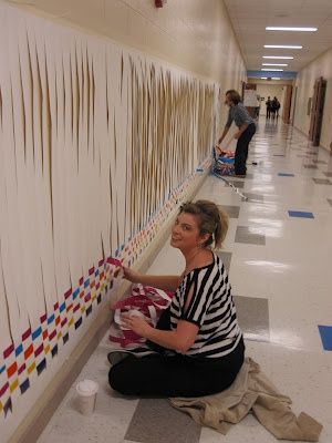 Community weaving project: great idea for an art night! (couldn't find this article, but great art teacher project site) Group Art Projects, Teacher Projects, Collaborative Art Projects, Art Night, Group Art, Collaborative Art, Art Lessons Elementary, School Art Projects, Middle School Art