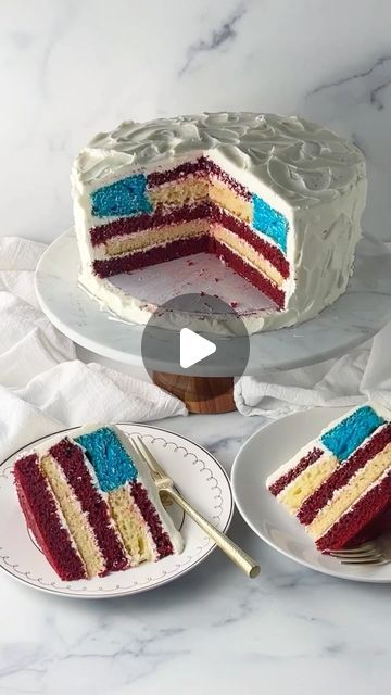 Lise Ode | Mom Loves Baking ® on Instagram: "Happy #july4th ❤️🇺🇸  Making this American Flag Cake is easier than ya think!  Find the full recipe on my blog. Link in bio. #flagcake" American Flag Cake, Red White And Boom, Flag Cake, Cake Videos, Patriotic Holidays, Holiday Themes, July 4th, Holiday Parties, American Flag