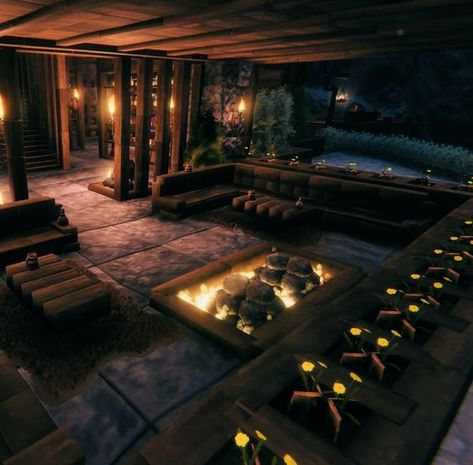 Wood Cabin Interior, Norse Village, Fictional Architecture, Valheim Builds, Modern Viking, Viking House, Hacienda Style Homes, Castle Mansion, Diy Clutch