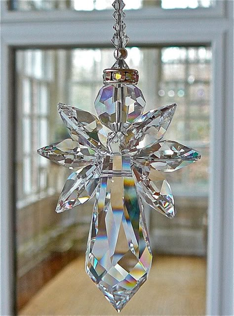 Angelina+6++Angel+Swarovski+Crystal+by+HeartstringsByMorgan,+$25.00 Angel Suncatcher, Swarovski Crystal Figurines, Beaded Angels, Crystal Angel, Car Protection, Crystal Suncatcher, Angel Crafts, Crystal Angels, Crystal Figurines