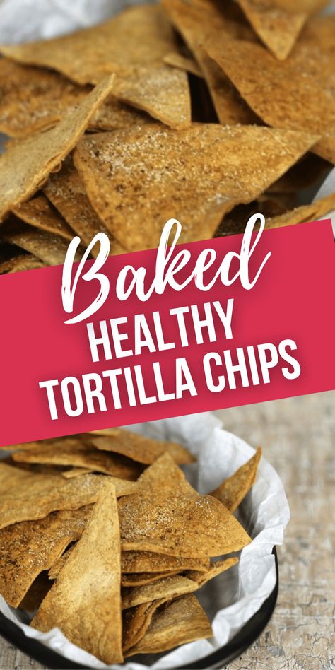 The would also be great as an afternoon snack or crumbled on top of a salad for some crunch. Healthy Tortilla Chips, Low Calorie Tortilla, Healthy Tortilla, Baked Tortilla Chips, Cinnamon Tortilla Chips, Healthy Chips, Healthy Homemade Snacks, Cinnamon Tortillas, Homemade Tortilla Chips