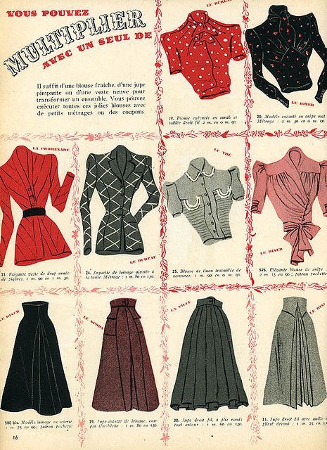 1940s Tops, Vintage Capsule Wardrobe, 40s Skirt, 1940s Clothing, 40's Fashion, Marie Claire Magazine, Fashion 1940s, Vintage Blog, Design Moda