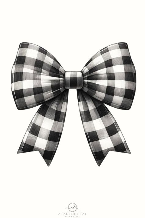 Black Coquette, Bow Drawing, Christmas Buffalo Plaid, Bow Wallpaper, Black Stickers, Plaid Bow, Coquette Bow, Black Christmas, Iphone Background Wallpaper