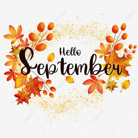 September Lettering, Embroidery Journaling, September Season, Months Quotes, Hello September Images, September Images, September Ideas, Squirrel Decor, September Autumn