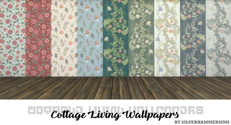 Sims 4 Coquette, Sims 4 Wallpaper, Sims 4 Cottage Living, Living Wallpaper, Sims 4 Cottage, Cottage Wallpaper, Coquette Wallpaper, 4 Wallpaper, Spooky Gifts