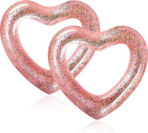 2 Pcs Inflatable Swim Rings, 47.3 x 39.4 Inch Heart Shaped Bachelorette Pool Float Loungers Tube, Heart Shaped Summer Swimming Ring, Water Fun Beach Party for Adults Bachelorette Party Pool Floats, Pool Tube, Pink Diamonds Engagement, Swimming Pool Toys, Swimming Ring, Play Pool, Swim Ring, Water Party, Pool Floats