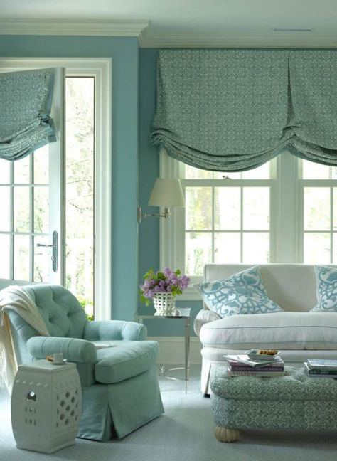 So Granny Chic: The Resurgence of Feminine Roman Shades Ottoman House, Ashley Whittaker, Colour House, Greenwich House, Design Curtains, Relaxed Roman Shade, Bedroom Sitting, Linen Couch, Bedroom With Sitting Area