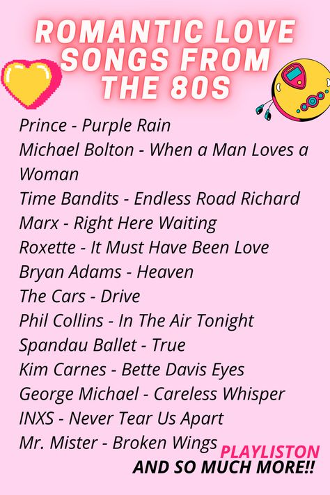 How To Live Like Its The 80s, Old Love Songs Playlists, 80s Love Songs, Rock Love Songs, 80s Music Playlist, Happy Songs Playlist, Old Love Song, Summer Songs Playlist, Romantic Love Song