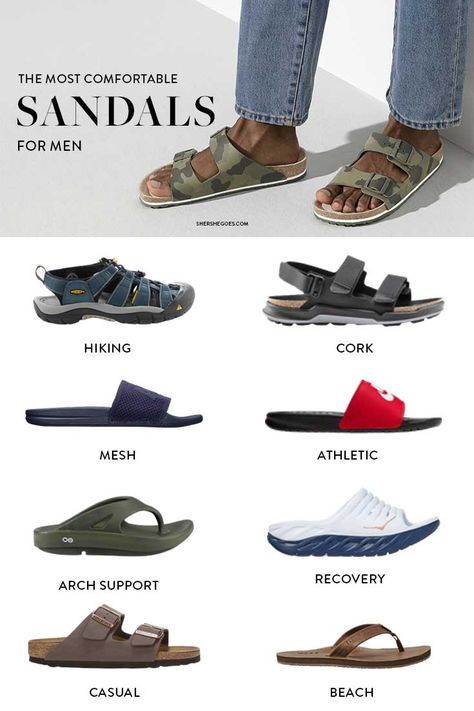 Breaking news. Men have feet. And sometimes they like to show them! Keep it cool, classy, and comfortable with the best sandals for men!  #sandals #menssandals  sandals, sandals for men, sandals for men style, sandals for men casual, best beach sandals men's, best men's leather sandals, best men's outdoor sandals, best men's sandals, best men's slide sandals, best men's sport sandals, best men's walking sandals, best sandals for men, most comfortable sandals for men Beach Wear Shoes For Men, Men’s Sandals 2023, Summer Footwear For Men, Beach Sandals Men, Sandal Pria Casual, Men’s Summer Shoes 2023, Men’s Sandals 2024, Men Sandals Outfit Casual Summer, Men’s Sandals