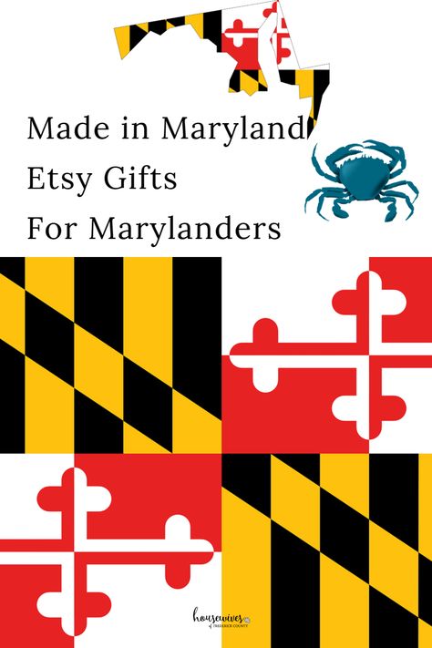 If you're a Marylander you know how proud we are of our state! So we decided to put together a list of 11 awesome Maryland themed Etsy gifts made by sellers who live in Maryland. #MarylandGifts #MarylandThemed #EtsyGifts Maryland Theme Party, Maryland Themed Wedding, Theme Baskets, Diy Map, State Decor, Pride Quotes, Maryland Flag, Maryland Terrapins, Local Gifts