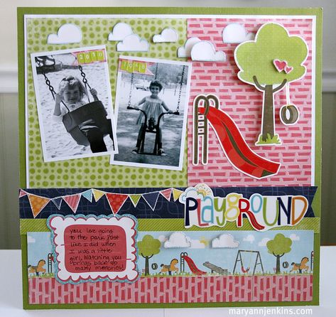 Playground - Scrapbook.com Playground Scrapbook Pages, Playground Scrapbook Layouts, Manifestation Scrapbook, Park Scrapbook Layouts, Preschool Scrapbook, Echo Park Layouts, Scrapbook Family, Photography Crafts, Boy Scrapbook Layouts