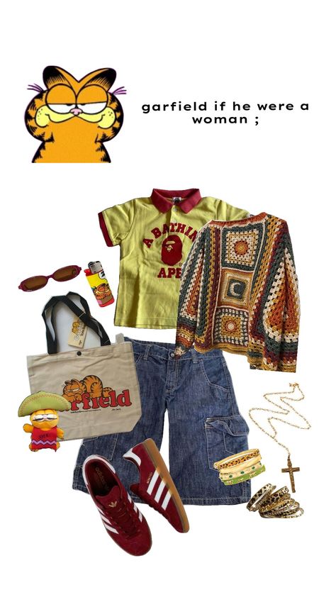 garfield hiii Garfield Outfit, Character Outfits, Halloween Outfits, Fashion Inspo Outfits, Fashion Inspo, Outfit Inspo, How To Wear