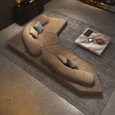 Rock sofa living room sofa Italian minimalist fabric villa module doub | ada ada pink room Fancy Sofa, Circular Movie Sofa, Circular Modular Sofa, Organic Shape Sofa, Pit Couch, Modern Couch Sectional, Luxury Modern Curved Sofa, Brown Leather Modular Sofa, Ballerina Heels