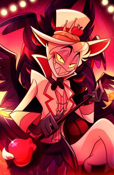 This Art does not belong to me / Credits to its author Smile Art, Monster Hotel, Alastor Hazbin Hotel, Lucifer Morningstar, Vivziepop Hazbin Hotel, Fictional Crushes, Morning Star, Arte Fantasy, Hotel Art