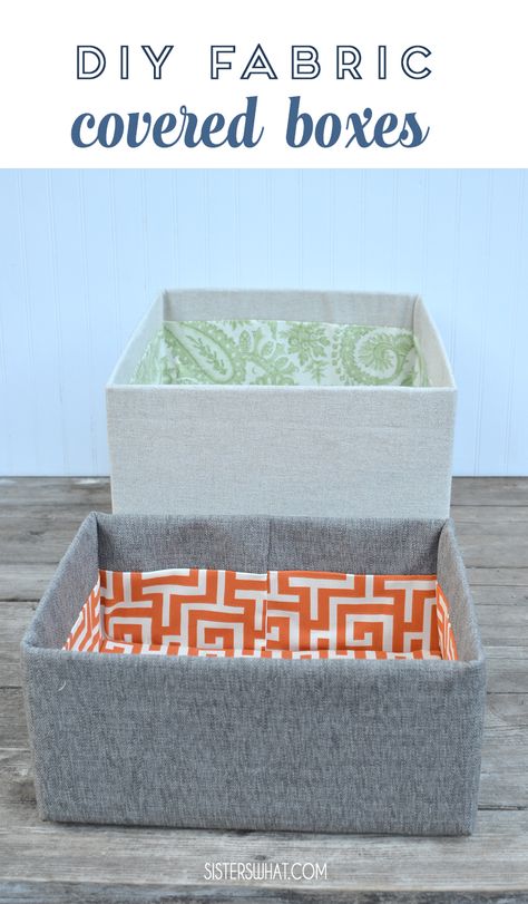 DIY fabric covered storage containers. Easy tutorial for sewing a storage box cover for cardboard box. #boxupcyle #fabriccontainer #fabricbox #sewingproject #organize Diy Storage Boxes Cardboard, Diy Storage Containers, Cardboard Box Diy, Craft Ideas Paper, Fabric Covered Boxes, Hanging Craft Ideas, Cardboard Storage, Cardboard Box Crafts, Box Decor