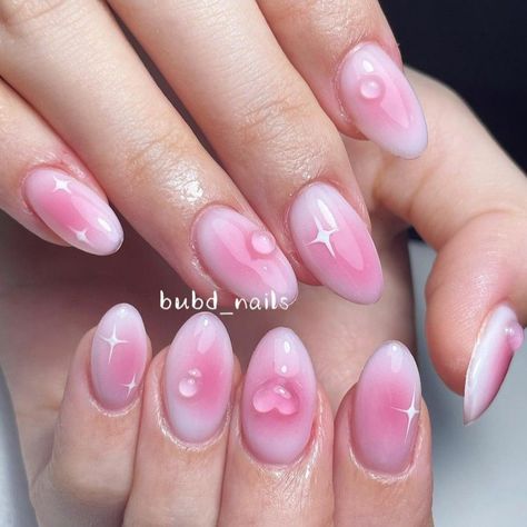 3d Heart Nails, Nail Inspo Y2k, Heart Nails Tutorial, Y2k Gradient, Blush Nail, Fake Nails Designs, Makeup Nails Art, Pink Nail Art, Blush Nails