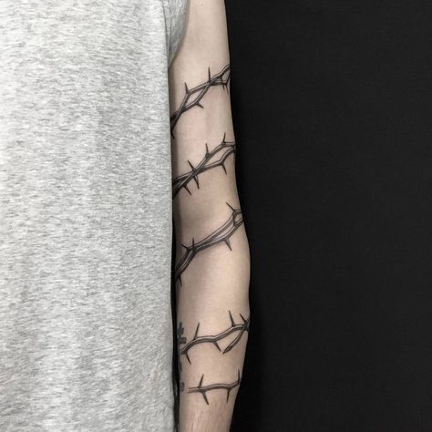 Thorns Tattoo, Ankle Band Tattoo, Pine Tattoo, Wrap Around Wrist Tattoos, Thorn Tattoo, Barbed Wire Tattoos, Skull Art Tattoo, Chain Tattoo, Tattoo On Hand