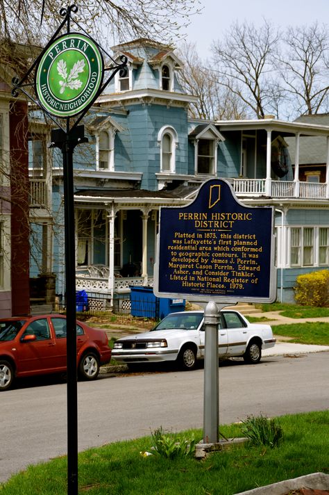 One of the several historic neighborhoods in Lafayette, Indiana Neighborhood Signs, Historic Neighborhood, Lafayette Indiana, Indiana Travel, Red House, Home Again, The Toys, Sign Ideas, Great Memories