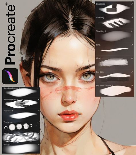 Top Procreate Brushes: Free and Premium Selections on Gumroad Photoshop Painting Brushes, Procreate Brushes Tutorials, Procreate Ink Brushes, Procreate Lineart Brushes, Brush Set Procreate, Procreate Drawing Ideas, Texture Brushes Procreate, Sketching Procreate, Procreate Texture Brushes