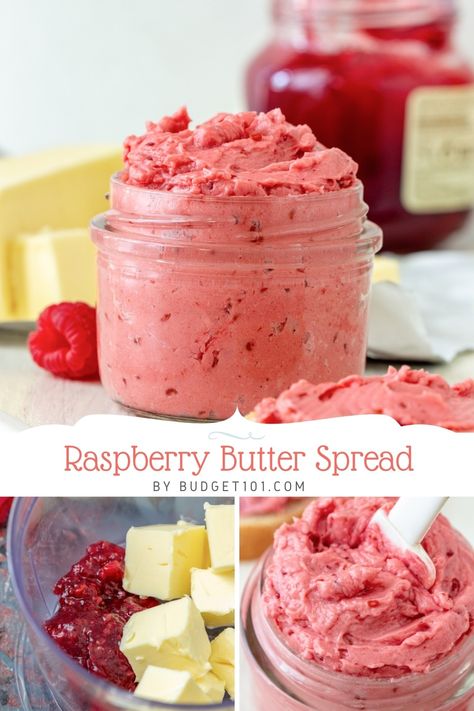 Raspberry Butter, Butter Spreads, Flavored Butter Recipes, Butter Recipes Homemade, Flavored Butters, Butter Homemade, Compound Butters, Bread Homemade, Raspberry Recipes