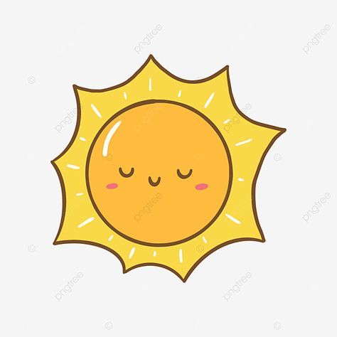 Sun Cute Illustration, Sun Cartoon Images, Cute Sun Doodle, Sun Drawing Cute, Sun Simple Drawing, How To Draw A Sun, Sun Cartoon Drawing, Sun Drawing Simple, Cute Sun Drawing