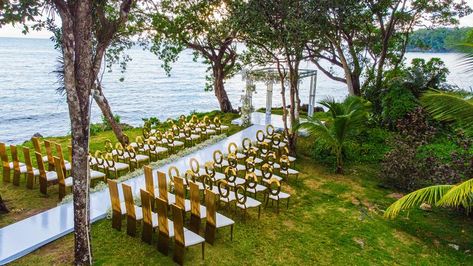 Pictures of a destination black and gold wedding in Ocho Rios Jamaica. Jamaica Villa, Jamaican Wedding, Tropical Wedding Decor, Ocho Rios Jamaica, Jamaica Wedding, Ocho Rios, Villa Wedding, Tropical Wedding, Wedding Planners