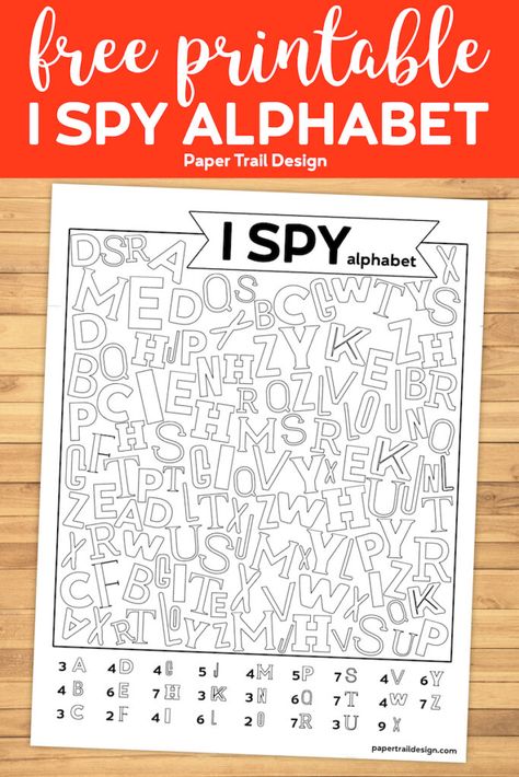 Free Printable Alphabet I Spy Game. Use this boredom buster activity on a rainy day or in the classroom to help kids learn their ABCs. #papertraildesign #Ispy #Ispygame #alphabet #abcs #alphabetgame #bordombuster #rainyday I Spy Alphabet Free Printable, Alphabet Games For Kindergarten, Alphabet Party, Alphabet Bingo, Paper Trail Design, Abc Party, Printable Alphabet Worksheets, Free Printable Alphabet, Alphabet Recognition