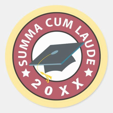 Summa Cum Laude Graduation Classic Round Sticker #zazzle #weddinginvitations #birthdayinvitations #babyshowerinvitations #zazzleinvitations #monogram #businesscards #graduation #homedecor Cum Laude Graduation, Graduation Honors, Graduation Cap Images, Future Manifestation, Sac State, Honor Student, Twenty Twenty, Graduation Year, Graduation Theme