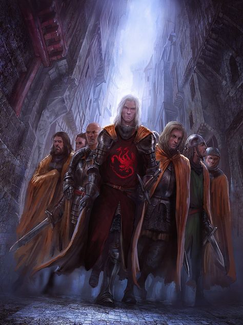 Daemon Targaryen  under Viserys I by Marc Simonetti Marc Simonetti, City Alley, Game Of Thrones Artwork, Daemon Targaryen, Got Game Of Thrones, Fire And Blood, Targaryen Art, Fire Book, Asoiaf Art