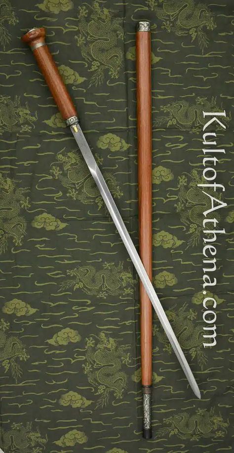 Dragon King - Taiji Sword Cane with Damascus Sword Blade and Hidden Knife Hidden Knife, Apocalypse Survival, Walking Sticks And Canes, Dragon King, Canes & Walking Sticks, Cool Swords, Walking Canes, Survival Prepping, Walking Stick