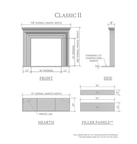 Classic II - DeVinci Cast Stone Fireplace Mantels Fireplace Surround Measurements, Gas Fireplace Marble Surround, Fireplace Surrounds Omega Mantels Of Stone, Grand Banks Limestone Fireplace, Fireplace Dimensions, Fireplace Drawing, Cast Stone Fireplace, Construction Technology, Stone Fireplace Mantel