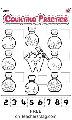 Dental Health Worksheets for Preschool and Kindergarten. TeachersMag.com Dental Health Math Activities Preschool, 3s Preschool, Dental Health Preschool Activities, Tooth Preschool, Health Preschool, Dental Health Week, Dental Health Preschool, Mathematical Thinking, Kids Dental Health