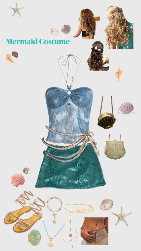 halloween costumes, mermaid Mermaid Corset Costume, Halloween Costumes Mermaid College, Simple Mermaid Costume, Vanessa Little Mermaid Costume, Cute Mermaid Costume, Halloween Baddie Costumes, Easy Mermaid Costume, Mermaid Costume Adult, Halloween Costumes Mermaid