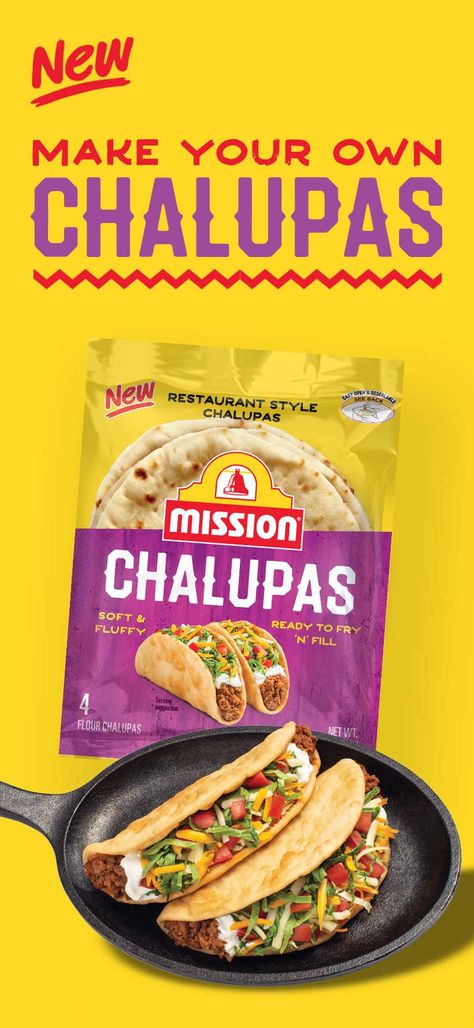 Chalupas - Mission Foods Easy Chalupa Recipe Shells, Chalupa Shells Easy, Diy Chalupa Shell, How To Make Chalupas, Homemade Chalupa Shells, Steak Chalupa Recipe, How To Make Chalupa Shells, Chalupa Sauce, Air Fryer Chalupa Shells