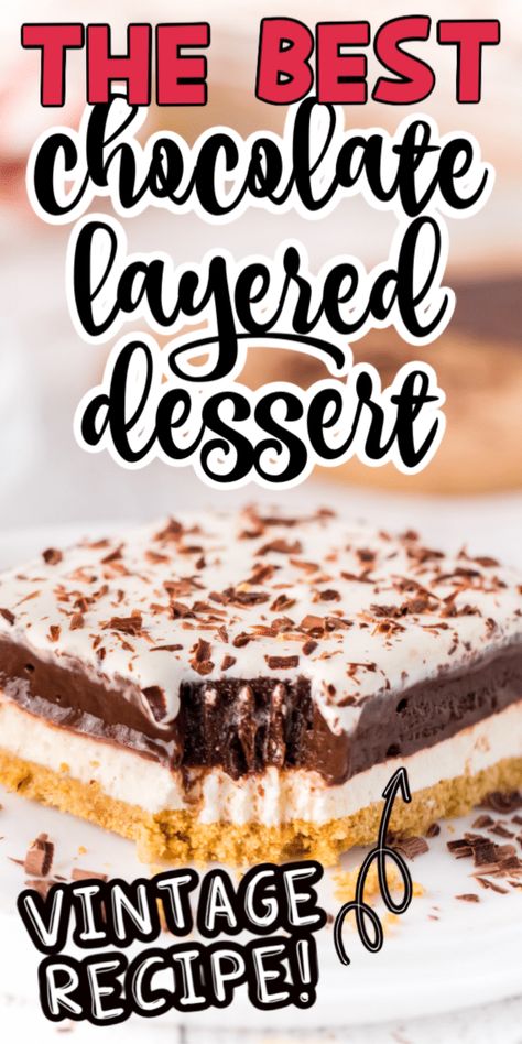 Chocolate Layer Cake With Cream Cheese, Chocolate Slush Cake Recipe, Robert Redford Dessert With Graham Cracker Crust, Chocolate Sin Dessert, Graham Cracker Whipped Cream Dessert, Graham Cracker Cool Whip Dessert, Graham Cracker Pudding Cake, Stripped Delight Dessert, Desserts That Go With Lasagna