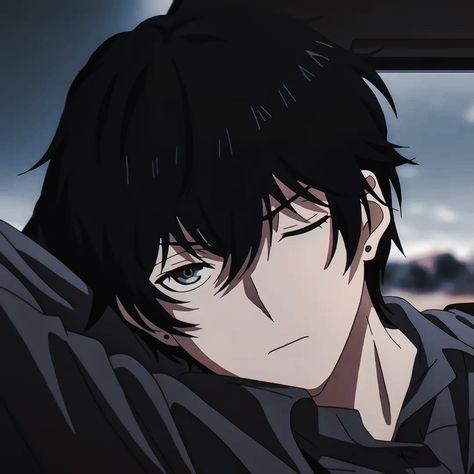 Boy Anime Eyes, Pfp Black Hair, Anime Pfp Black, Profile Boy, Black Anime Pfp, Black Haired Anime Boy, Black Hair Anime Guy, Guys With Black Hair, Boy Dark