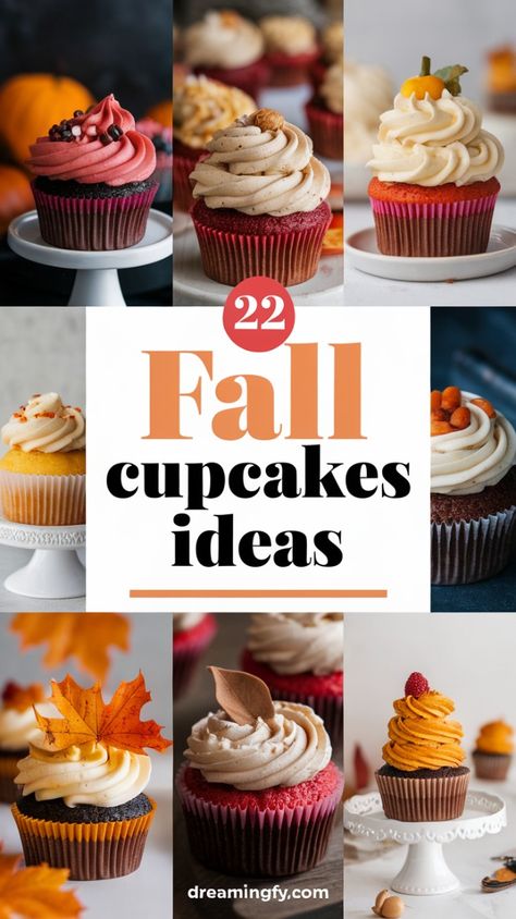 Get creative with these 22 fall cupcake ideas that blend autumn flavors with delicious frosting and decorations. Perfect for baking fun! Visit our site for more fall cupcake recipes! Easy Fall Cupcakes, Fall Cupcakes Decoration, Fall Cupcake Ideas, Fall Cupcakes Recipes, Diy Fall Crafts For Kids, Creative Cupcake Ideas, Easy Cake Ideas, Sweet Potato Cupcakes, Infused Cupcakes