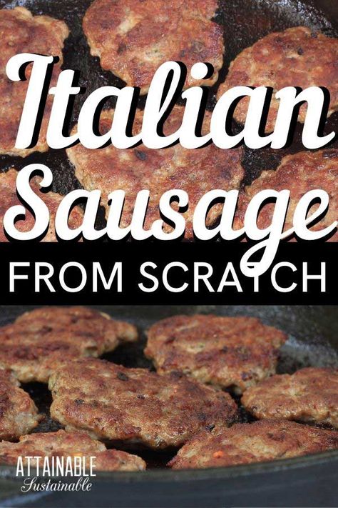 This homemade Italian sausage recipe is surprisingly easy to make at home. The level of spice can be adjusted to suit your palate, but no matter how you like it, you'll be glad to have some in the freezer for topping pizza or serving with eggs. Italian Sausage Patties, Spicy Italian Sausage Recipe, Ground Italian Sausage Recipes, Italian Sausage Seasoning, Homemade Breakfast Sausage Recipe, Italian Sausage Recipe, Homemade Italian Sausage, Sausage Making Recipes, Home Made Sausage