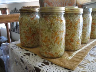 My Gardener Guy...Grow, Create, Cook and Eat...: Canning Cole Slaw...delicious Cabbage for My Gardner Guy Canning Cabbage Recipes, Canning Cabbage, Canning Jar Gifts, Garden Canning, Cabbage Recipes Healthy, Easy Canning, Canning Pickles, Canning Ideas, Home Canning Recipes