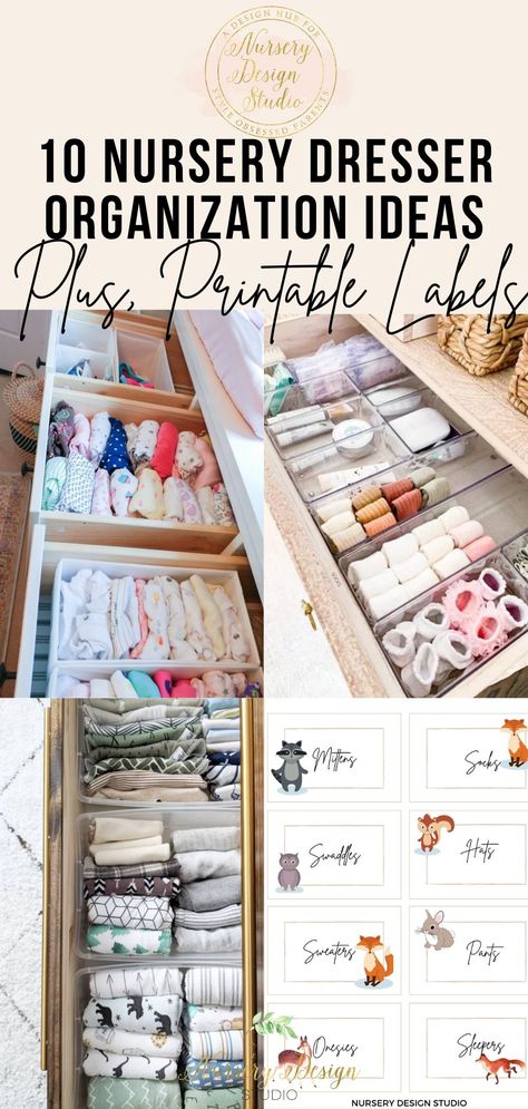 Clear Drawer Organizer Nursery, Infant Drawer Organization, Organizing Nursery Dresser Drawers, Nursery Drawer Labels, Baby Drawer Labels, Organize Nursery Drawers, How To Organize A Nursery, How To Organize Nursery Dresser Drawers, Nursery Drawer Organization Ideas