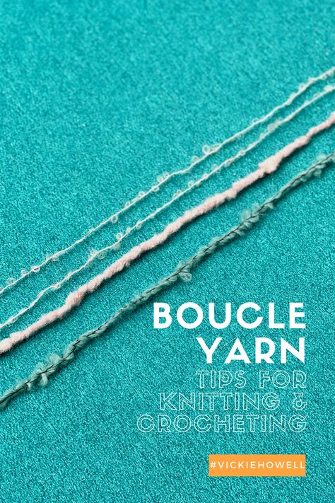 Boucle Knitting Pattern, How To Crochet Around A Dowel, Boucle Yarn Patterns Crochet, Boucle Yarn Knitting Patterns, Boucle Knit, Knitting With Boucle Yarn, Boucle Crochet Pattern, How To Stop Knitting From Curling, Boucle Yarn Patterns Knit