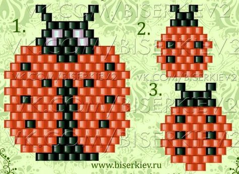 Brick Stitch Ladybug, Beaded Ladybug Patterns, Beaded Ladybug, Miyuki Beads Pattern, Motifs Perler, Beadwork Designs, Brick Stitch Earrings, Brick Stitch Pattern, Seed Bead Patterns